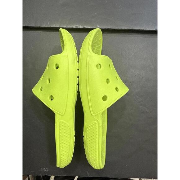 Crocs Kid's Classic Slide Sandals Limeade Green J2 Waterproof Outdoor Swim Shoes - Picture 5 of 7